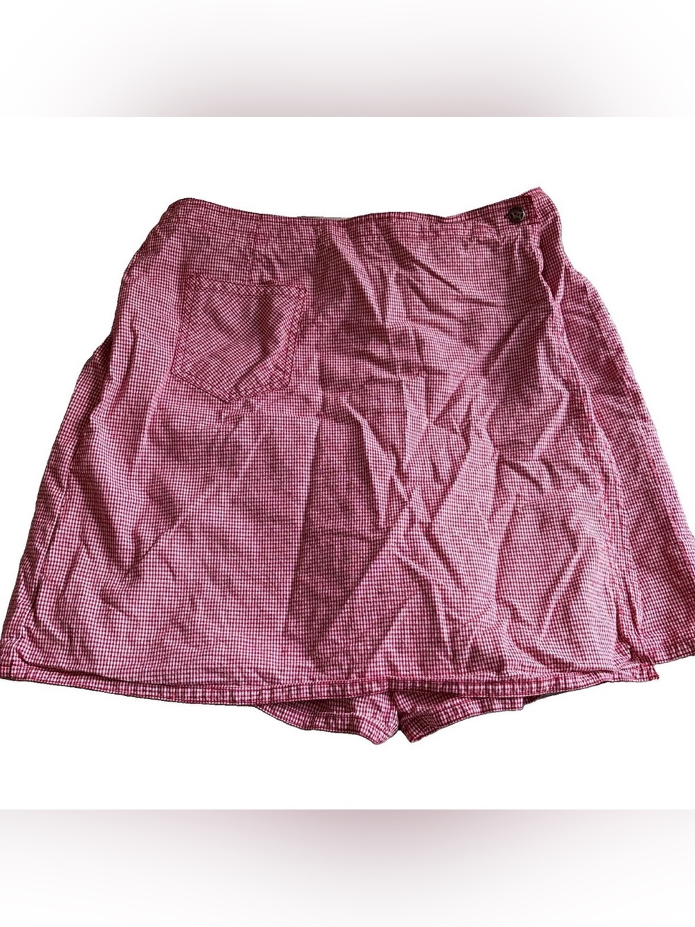 Koret City Blues Vintage Women’s L Skort Red Gingham Plaid Picnic Retro Preppy